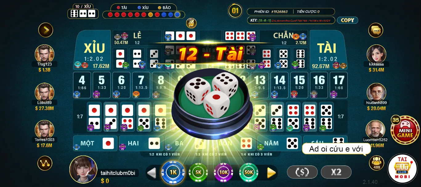 Hình thức chơi game Sicbo Hitclub