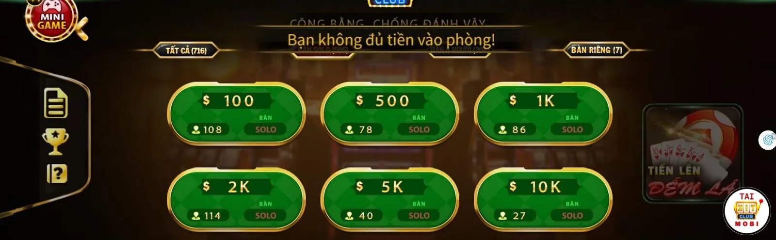 Tiến lên đếm lá Hit club cùng những thủ thuật hay ho giành chiến thắng