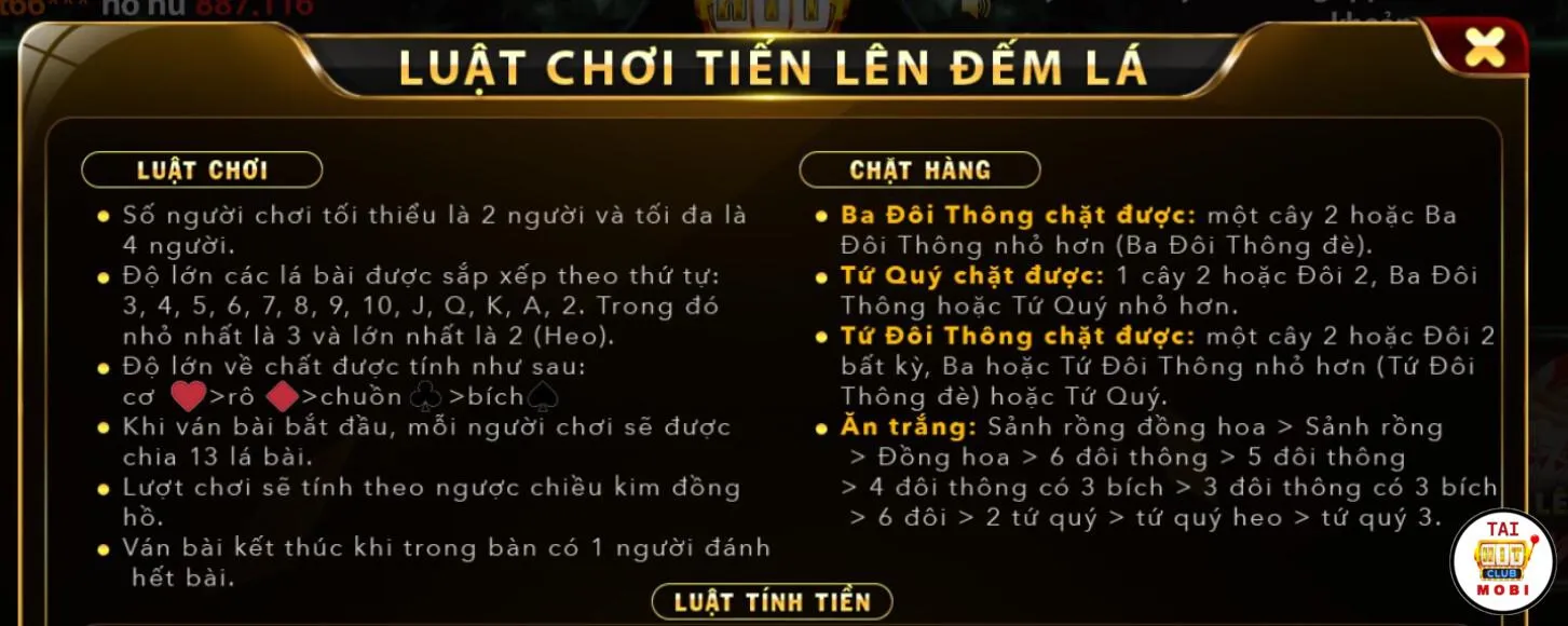 Tổng hợp những thủ thuật giúp người chơi phá game Tiến lên đếm lá